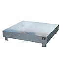 BAUER WO-4/200 opvangbak, staal, toegankelijk voor rolstoelgebruikers, thermisch verzinkt, B 1200 x D 1200 x H 285 mm