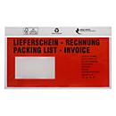 Begleitpapiertasche Novafix, selbstklebend, Format C5/C6, Aufdruck Lieferschein/Rechnung, Fenster links, LDPE, 250 St.