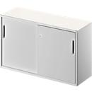 Beistellschrank TETRIS SOLID, 2 OH, in Schreibtischhöhe, B 1200 mm, 25 mm Abdeckplatte, weiß