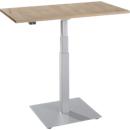 Beistelltisch Set Up, elektrisch höhenverstellbar, Monosäule, B 1000 x T 600 x H 635-1285 mm, Wildeiche/weißalu