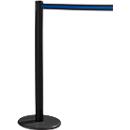 Belt post RS-GUIDESYSTEMS® GLA 28, incl. base plate ø 330 mm and belt reel 2.3 m long, 1 piece, black/blue tape