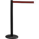 Belt post RS-GUIDESYSTEMS® GLA 28, incl. base plate ø 330 mm and belt reel 2.3 m long, 1 piece, black/red tape