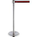 Belt post RS-GUIDESYSTEMS, stainless steel, swivel head 360°, Height 1000 mm, belt dimensions L 2300 x W 50 mm, belt colour red/black