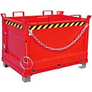 Benne à fond ouvrant FB 500, Benne à fond ouvrant FB 500, L 800 x P 1200 x H 860 mm, rouge