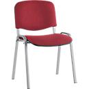 Besucherstuhl ISO Basic – stapelbar - Gestell alusilber - bordeaux
