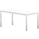 Bexxstar-bureau, rechthoekig, 4 poten van vierkant buismateriaal, B 1600 x D 800 x H 740 mm, wit/chroomzilver