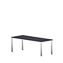 Bexxstar-bureau, rechthoekig, 4 poten van vierkant buismateriaal, B 2000 x D 1000 x H 740 mm, zwart/chroomzilver