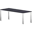 Bexxstar-bureau, rechthoekig, 4 poten van vierkant buismetaal, B 1200 x D 800 x H 740 mm, zwart/chroomzilver