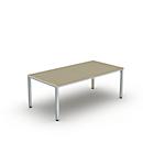 Bexxstar-bureau, rechthoekig, 4 poten van vierkant buismetaal, B 2000 x D 1000 x H 740 mm, ahorn/chroomzilver