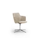 Bezoekersstoel OPERA, met armleuningen, B 720 x D 720 x H 800 mm, kunstleer, zandbeige
