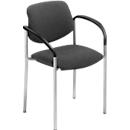 Bezoekersstoel Styl, antraciet, aluminium zilver