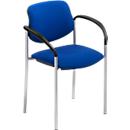 Bezoekersstoel Styl, blauw, aluminium zilver