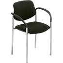 Bezoekersstoel Styl, zwart, aluminium zilver