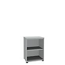 Bibliothèque étagère, 2 HC, panneau de particules fines, l. 600 P 450 x H 820 mm, gris clair
