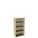 Bibliothèque étagère, 4 HC, panneau de particules fines, l. 800 P 450 x H 1580 mm, décor érable