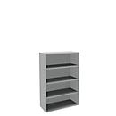Bibliothèque étagère, panneaux de particules, 4 HC, l. 1000 x P 450 x H 1580 mm, gris clair