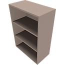 Bibliothèque étagère SOLUS PLAY, 3 HC, l. 800 x P 420 x H 1122 mm, gris pierre