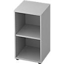 Bibliothèque étagère TOPAS LINE, 2 HC, panneau de particules, l. 400 x P 400 x H 748 mm, gris clair