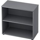 Bibliothèque étagère TOPAS LINE, 2 HC, panneau de particules, l. 800 x P 400 x H 748 mm, graphite