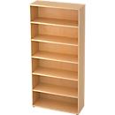 Bibliothèque étagère TOPAS LINE, 6 HC, 5 étagères, l. 1000 x P 400 x H 2156 mm, décor érable