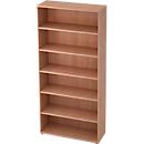 Bibliothèque étagère TOPAS LINE, 6 HC, 5 étagères, l. 1000 x P 400 x H 2156 mm, décor noyer