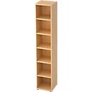Bibliothèque étagère TOPAS LINE, 6 HC, 5 étagères, l. 400 x P 400 x H 2156 mm, décor érable