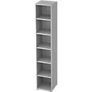 Bibliothèque étagère TOPAS LINE, 6 HC, 5 étagères, l. 400 x P 400 x H 2156 mm, gris clair