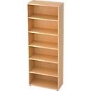 Bibliothèque étagère TOPAS LINE, 6 HC, 5 étagères, l. 800 x P 400 x H 2156 mm, décor érable