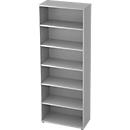 Bibliothèque étagère TOPAS LINE, 6 HC, 5 étagères, l. 800 x P 400 x H 2156 mm, gris clair