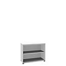 Bibliothèque étagères, 2 HC, en panneaux de particules fines, l. 1000 x P 450 x H 820 mm, blanc