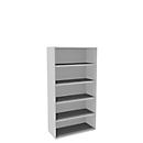 Bibliothèque étagères, 5 HC, panneau de particules fines, l. 1000 x P 450 x H 1930 mm, blanc