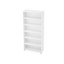 Bibliothèque étagères, 5 HC, panneau de particules, l. 1000 x P 400 x H 2004 mm, blanc
