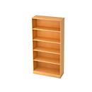 Bibliothèque étagères, 5 HC, panneau de particules, l. 1000 x P 400 x H 2004 mm, décor hêtre