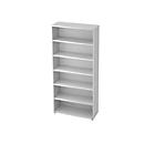 Bibliothèque étagères, 5 HC, panneau de particules, l. 1000 x P 400 x H 2004 mm, gris clair