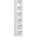 Bibliothèque étagères, 6 HC, 5 étagères, l. 400 x P 400 x H 2160 mm, blanc