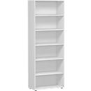 Bibliothèque étagères ALICANTE, 6 HC, 5 étagères, l. 800 x P 400 x H 2160 mm, gris clair
