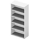 Bibliothèque étagères ARLON OFFICE, 5 HC, 4 étagères réglables, l. 900 x P 450 x H 2000 mm, blanc/blanc