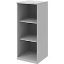 Bibliothèque étagères BARI, 3 HC, 2 étagères, l. 427 x P 430 x H 1117 mm, gris clair