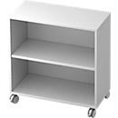 Bibliothèque étagères mobile TOPAS LINE, 2 HC, l. 800 x P 400 x H 820 mm, blanc