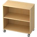 Bibliothèque étagères mobile TOPAS LINE, 2 HC, l. 800 x P 400 x H 820 mm, décor érable