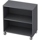 Bibliothèque étagères mobile TOPAS LINE, 2 HC, l. 800 x P 400 x H 820 mm, graphite