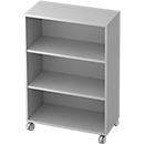 Bibliothèque étagères mobile TOPAS LINE, 3 HC, l. 800 x P 400 x H 1172 mm, gris clair