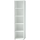 Bibliothèque étagères MONTERIA, 5 HC, l. 500 x P 370 x H 1960 mm, blanc