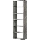 Bibliothèque étagères murale Pombal, 6 HC, l. 740 x P 340 x H 2240 mm, extensible, coloris béton