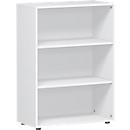 Bibliothèque étagères PALENQUE, 3 HC, l. 800 x P 400 x H 1104 mm, blanc