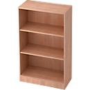 Bibliothèque étagères TARVIS, 3 HC, l. 800 x P 400 x H 1270 mm, décor noyer