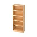 Bibliothèque étagères TARVIS, 5 HC, l. 800 x P 400 x H 2004 mm, décor érable