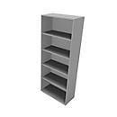 Bibliothèque étagères X-TIME-WORK, 5 HC, l. 860 x P 430 x H 2140 mm, alu