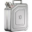 Bidon de transport, acier inoxydable 1.4301, 10 l, L 130 x P 280 x H 380 mm, bouchon à vis avec tige flexible