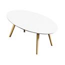Bijzettafel SCANDI, ovaal, 4-poots massief houten frame, B 1150 x D 600 x H 350 mm, wit/beuken